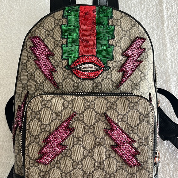 Gucci GG Supreme Monogram Beaded Sky Small Day Backpack - Picture 6 of 17